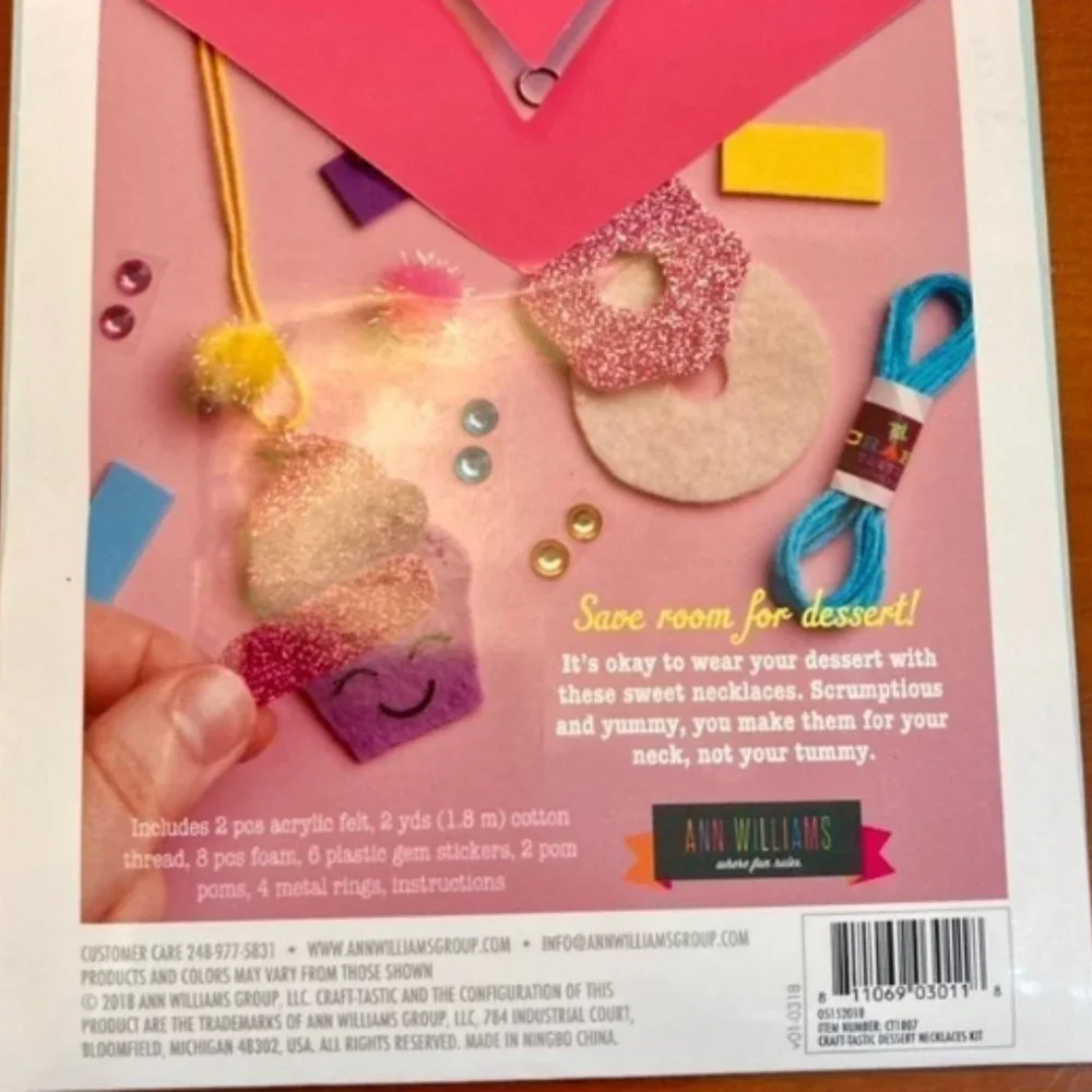 Set of 8 Craft-tastic Dessert Necklace Crafts for Parties Crafting